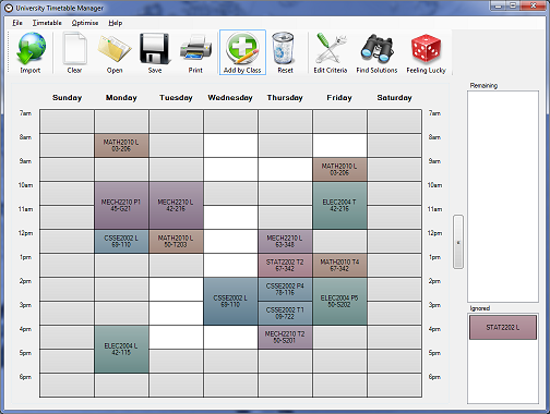 A more sombre looking timetable.