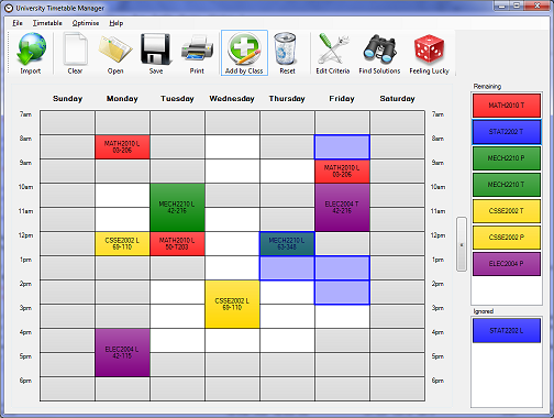 Interactively designing a timetable.