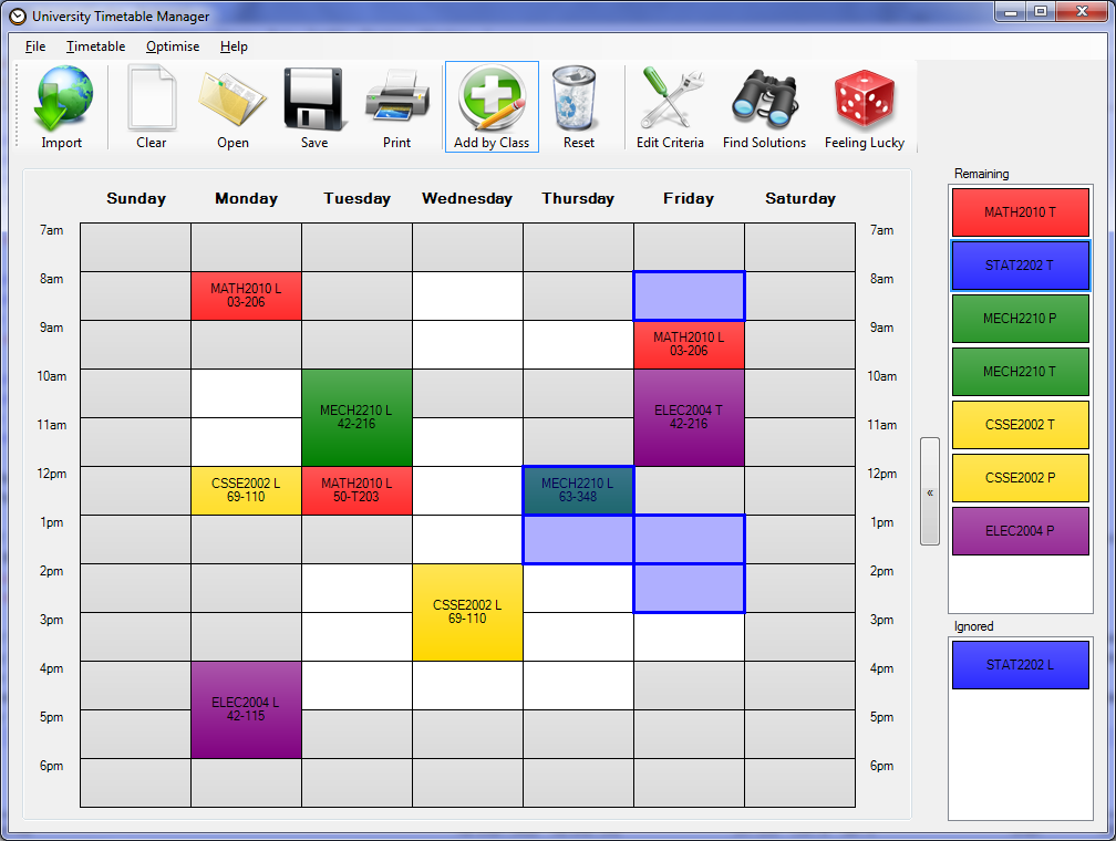 Tutorials Uni Timetable Manager